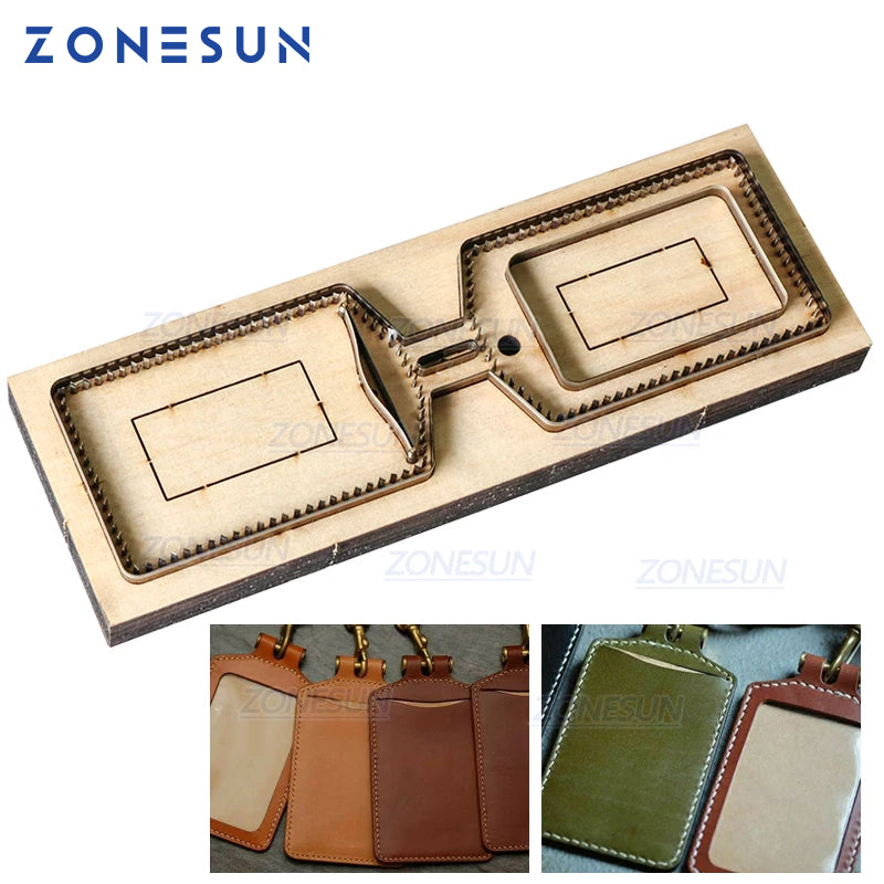 ZONESUN Name ID Card Badge Holder Custom Leather Cutting Die Punching Handicraft Tool Cutter Mold DIY Wallet Die Cut Clicker Die