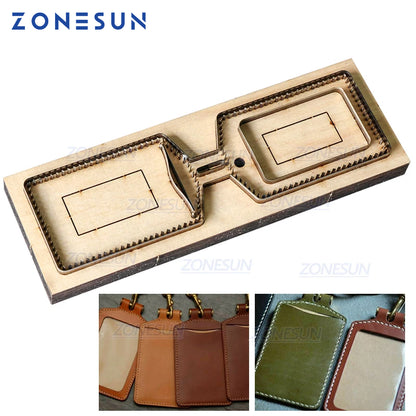 ZONESUN Name ID Card Badge Holder Custom Leather Cutting Die Punching Handicraft Tool Cutter Mold DIY Wallet Die Cut Clicker Die