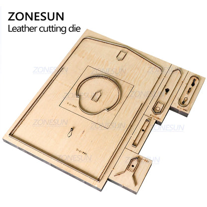 ZONESUN Cylinder Bag Leather Cross-body bag Japan Steel Blade DIY Wood Dies Stencil Punch Hand Tool Cut Knife Mould