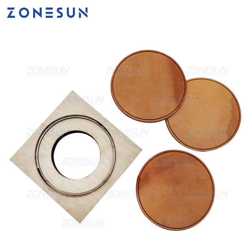 ZONESUN Leather Round Cup Mat Flower Customized Leather Cutting Die Handicraft Tool Punch Cutter Mold Diy Paper Laser Knife