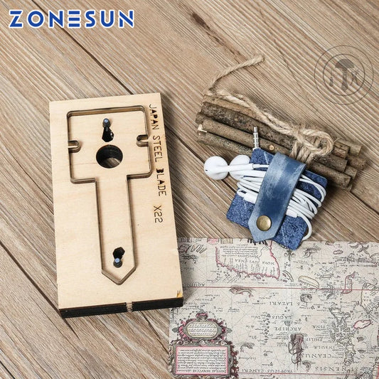ZONESUN DIY Earphone Cord Keeper Leather Blade Organizer Earbud Holder Cutting Die For Die Cutting Machine Handicraft Cutter