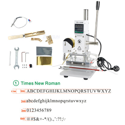 ZONESUN ZS-100B Manual Hot Foil Stamping Machine for Leather, Wood & Pencils