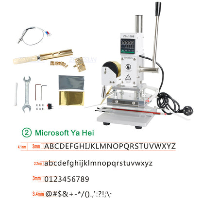 ZONESUN ZS-100B Manual Hot Foil Stamping Machine for Leather, Wood & Pencils