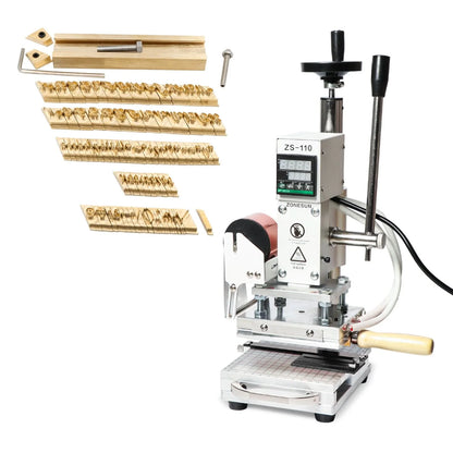 ZONESUN ZS-110 Digital Hot Foil Stamping Machine with Slidable Workbench for Leather, Wood, PVC