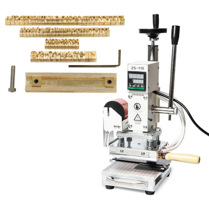 ZONESUN ZS-110 Digital Hot Foil Stamping Machine with Slidable Workbench for Leather, Wood, PVC