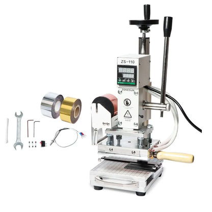 ZONESUN ZS-110 Digital Hot Foil Stamping Machine with Slidable Workbench for Leather, Wood, PVC