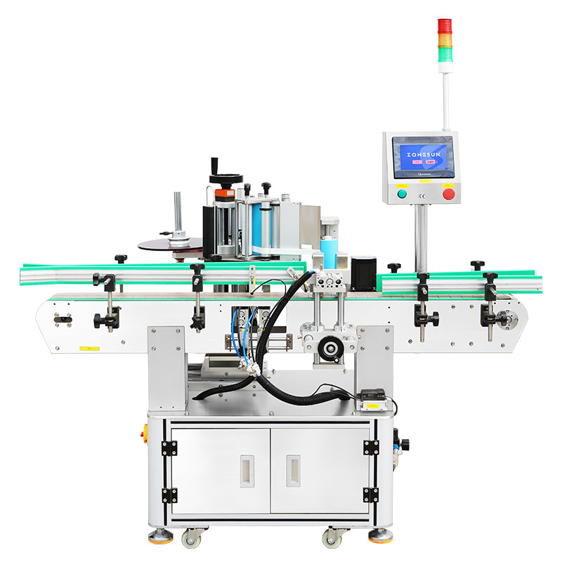 Flawless Joint Wrap: ZONESUN ZS-202F Cylinder Perfume Box Top Tape Sealing & Labeling Machine Line