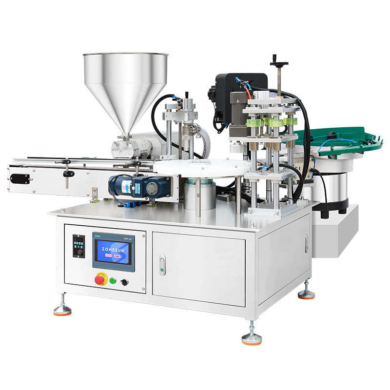 High Precision:ZONESUN ZS-AFC19B Rotor Pump Paste Filling and Capping Machine for Cosmetic Cream&Gel