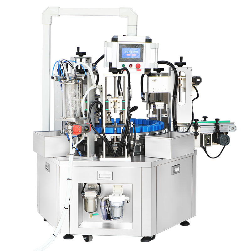 Pro Fragrance Tech: ZONESUN ZS-AFC42P Automatic Perfume Vacuum Filling & Pump Capping Monoblock Line