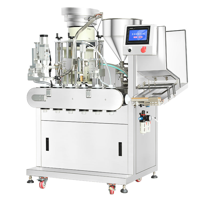ZONESUN ZS-AFC48B Automatic Round Bottle Gear Pump Filling and Capping Machine