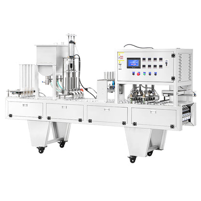 Mass Production: ZONESUN ZS-AFS01P Automatic 4-Head Yogurt & Pudding Cup Filling Sealing Machine