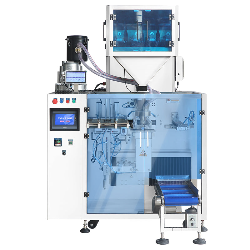 ZONESUN ZS-AFS04W Automatic 4-Head Linear Weigher Premade Pouch Filling and Sealing Machine