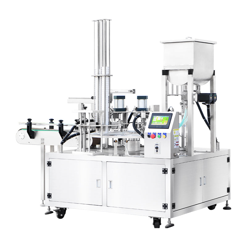 ZONESUN ZS-AFS07R Automatic Servo Gear Pump Rotary Cup Filling and Sealing Machine