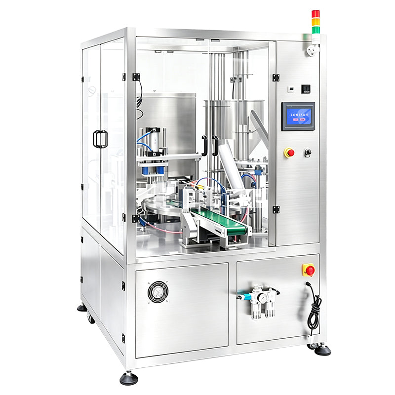 ZONESUN ZS-AFS20D Automatic Rotary Hidden Tea Cup & Coffee Powder Cup Filling and Sealing Machine