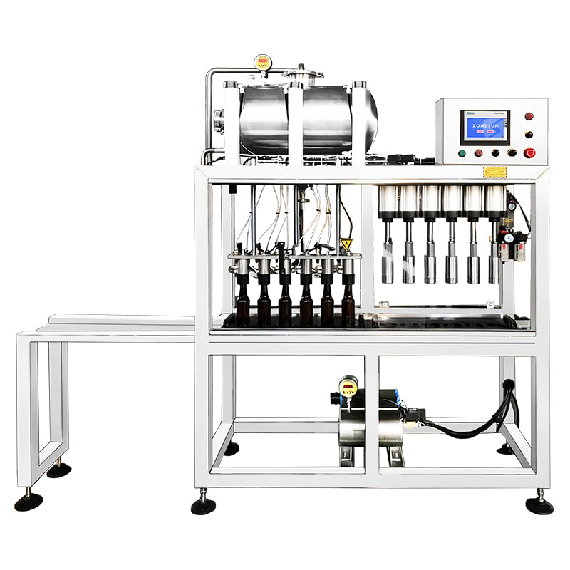 ZONESUN ZS-CFC5 Semi-Automatic Beer Bottle Filling and Capping Machine for Small Breweries