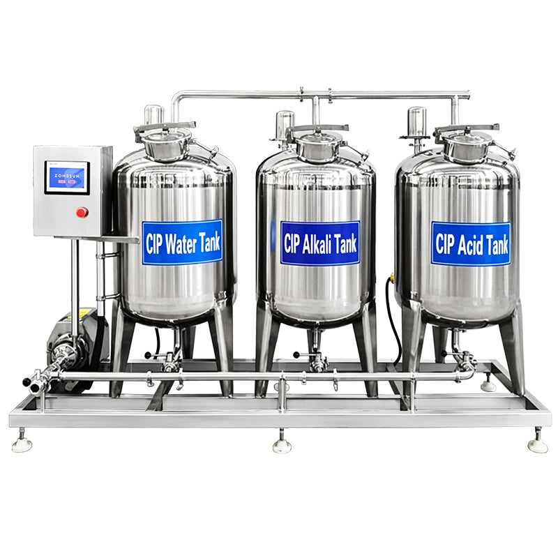 Hygienic Cleaning: ZONESUN ZS-CIP500 Series Fully Automatic 3-Tank CIP System for Dairy & Beverage