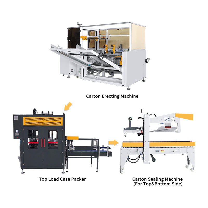 ZONESUN ZS-CSPM2 Automatic Top Load Case Packing Line for Food Beverage Cosmetic Packaging