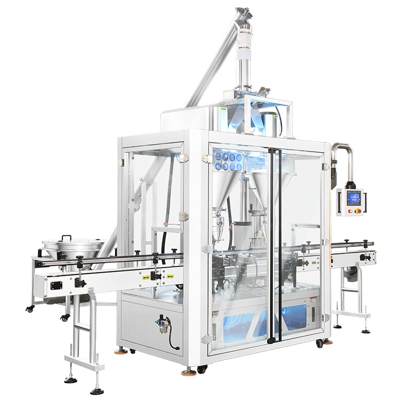 Double Speed:ZONESUN ZS-FM5D Automatic Dual Head Auger Protein & Spice Powder Bottle Filling Machine