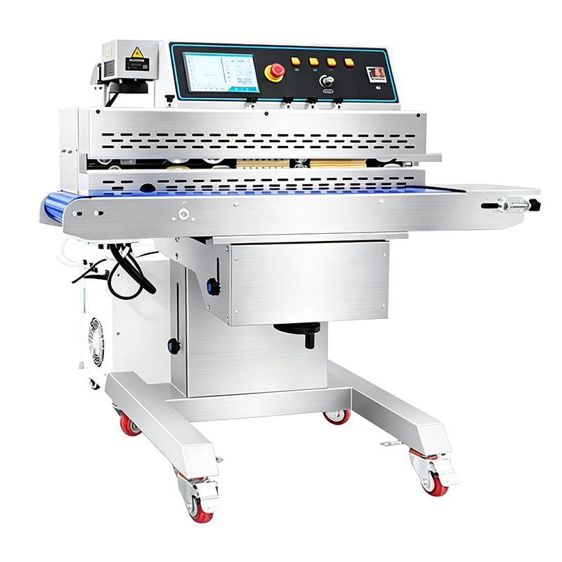 ZONESUN ZS-FR100LC Continuous Band Sealer with UV Laser Coding for Bag Packaging