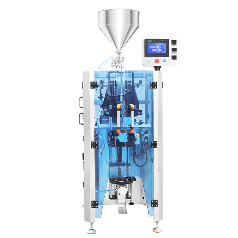 ZONESUN ZS-FS120H Automatic Liquid Packaging Machine with Servo Control for Sauces Cosmetics and Cleaning Products Using VFFS System