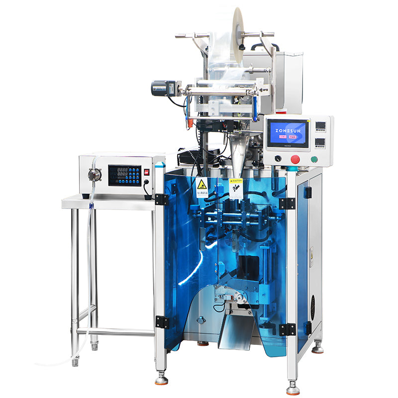 ZONESUN ZS-FS220U Automatic Liquid Paste Sachet Packing Machine Dual Filler 3/4 Side Seal