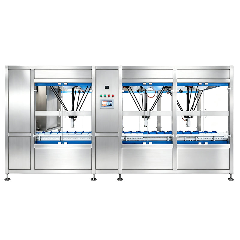 ZONESUN ZS-LPR40 Automatic Robotic Bottle Unscrambler with Vision Detection and Recirculating Feeding System