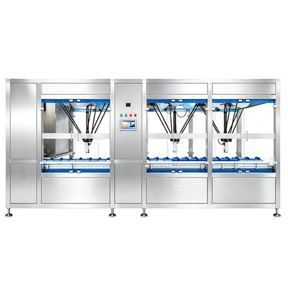 ZONESUN ZS-LPR40 Automatic Robotic Bottle Unscrambler with Vision Detection and Recirculating Feeding System
