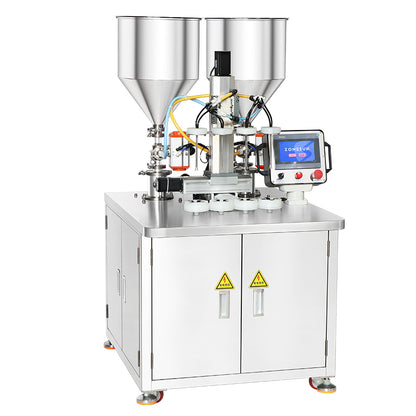 ZONESUN ZS-MCS4 Dual-Color Spiral Pattern Piston Filling Machine For Face Cream, Body Lotion