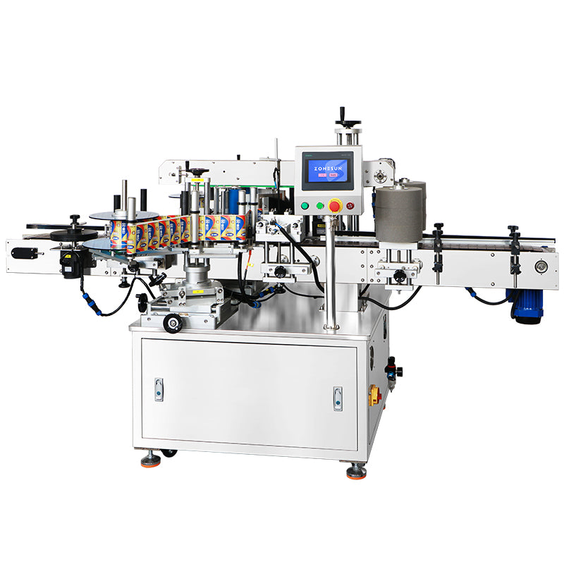 High Precision: ZONESUN ZS-TB300L Automatic Labeling Machine for Round & Flat Bottles Jars / Flasks