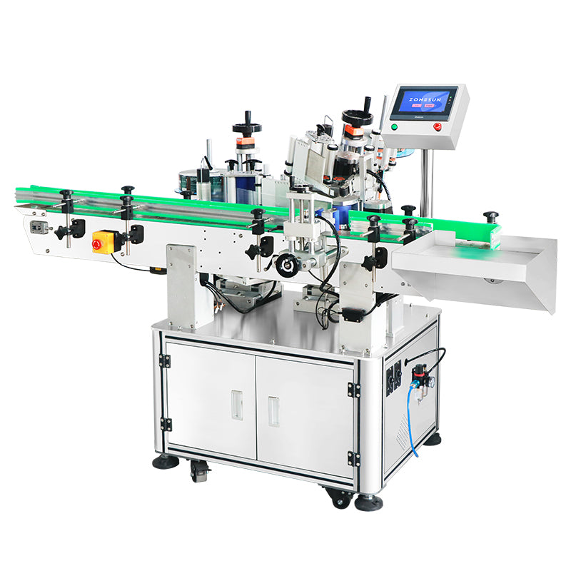 Dual-Labeling: ZONESUN ZS-TB822L2 Automatic Neck & Body Labeling Machine for Beer & Cosmetic Bottles