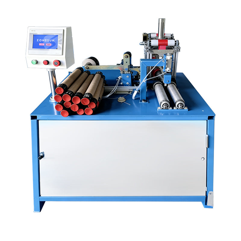 ZONESUN ZS-ZGJB20 Automatic Paper Tube Top Film and Tape Sealing Machine for Packaging Lines