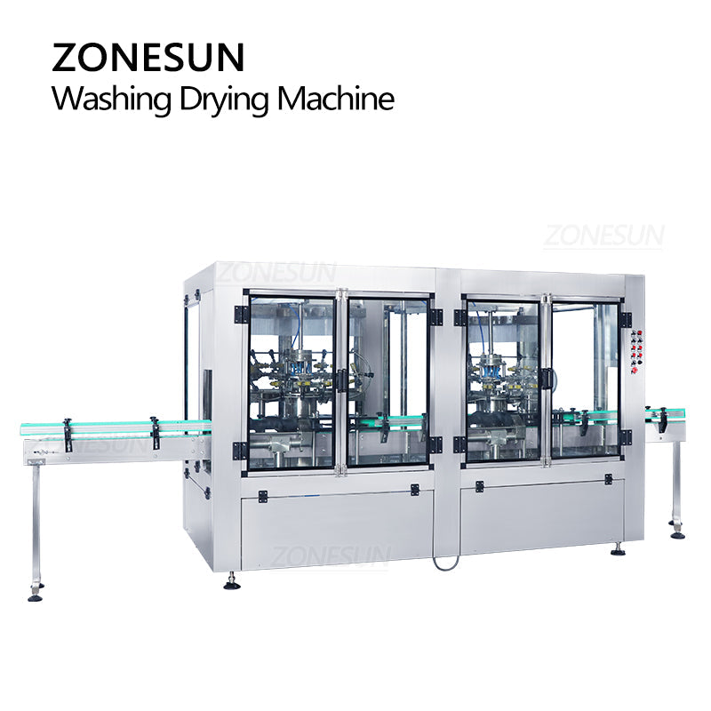 ZONESUN ZS-WB12A Automatic Rotary Plastic Pet Glass Bottle 12 Heads Rinsing Washing Drying Machine