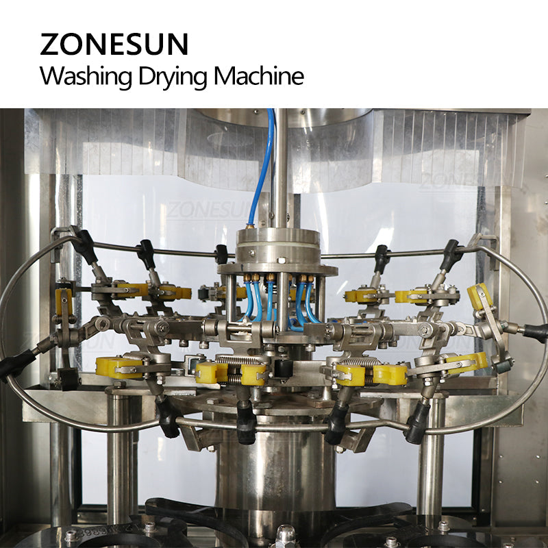 ZONESUN ZS-WB12A Automatic Rotary Plastic Pet Glass Bottle 12 Heads Rinsing Washing Drying Machine