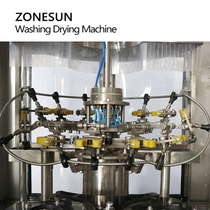 ZONESUN ZS-WB12A Automatic Rotary Plastic Pet Glass Bottle 12 Heads Rinsing Washing Drying Machine