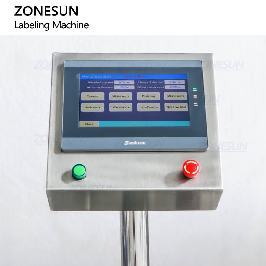 ZONESUN ZS-TB822Y Automatic Front Side & Bottom Side Labeling Machine For Cans Bottle