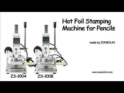 ZONESUN ZS-100B Manual Hot Foil Stamping Machine for Leather, Wood & Pencils