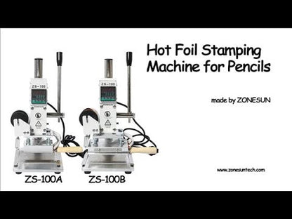 ZONESUN ZS-100B Manual Hot Foil Stamping Machine for Leather, Wood & Pencils