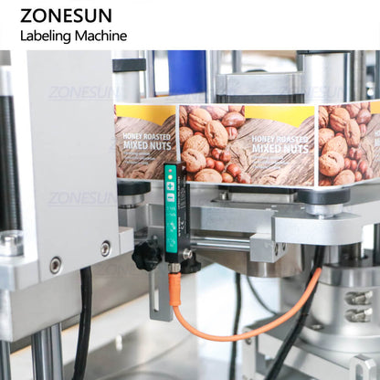 ZONESUN ZS-TB822Y Automatic Front Side & Bottom Side Labeling Machine For Cans Bottle