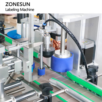 ZONESUN ZS-TB822Y Automatic Front Side & Bottom Side Labeling Machine For Cans Bottle