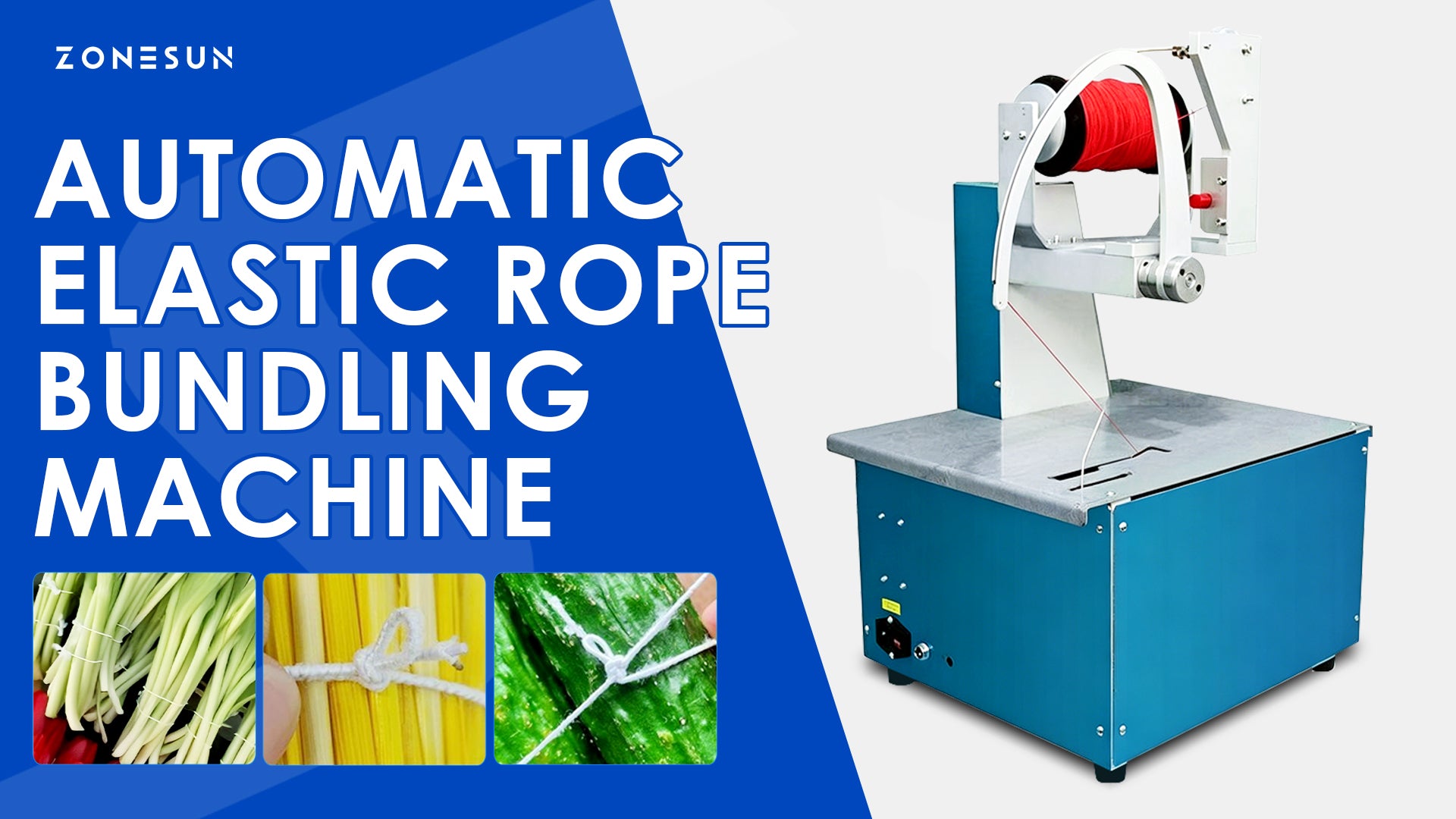 ZONESUN ZS-KZJ100 Automatic Elastic Rubber Rope Bunching Machine for Flowers & Vegetables
