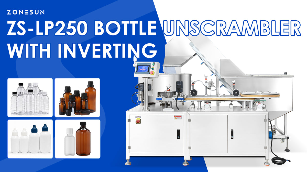 ZONESUN ZS-LP250 Automatic Bottle Unscrambler with Inverting System for Packaging Line