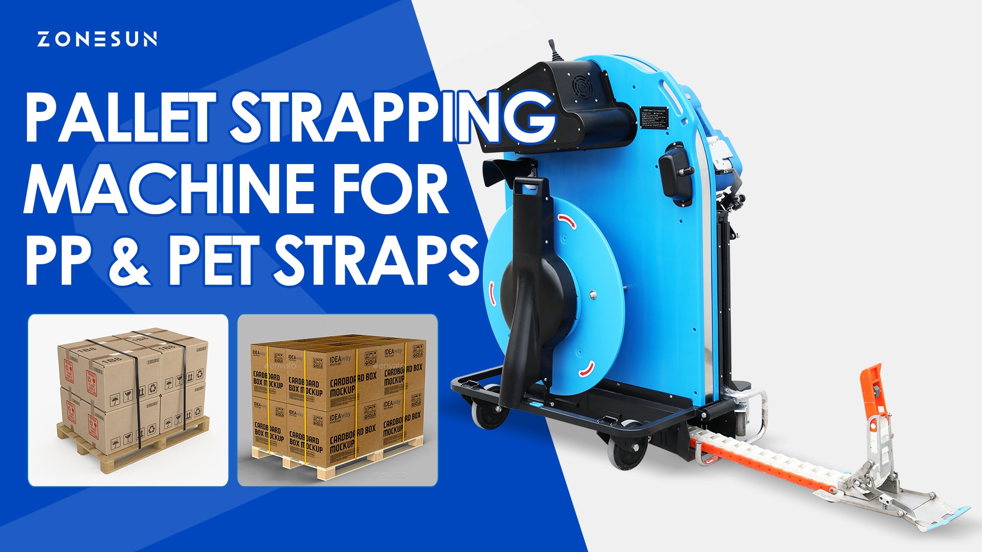 ZONESUN ZS-PSC1 Electric Pallet Strapping Machine for PP & PET Straps