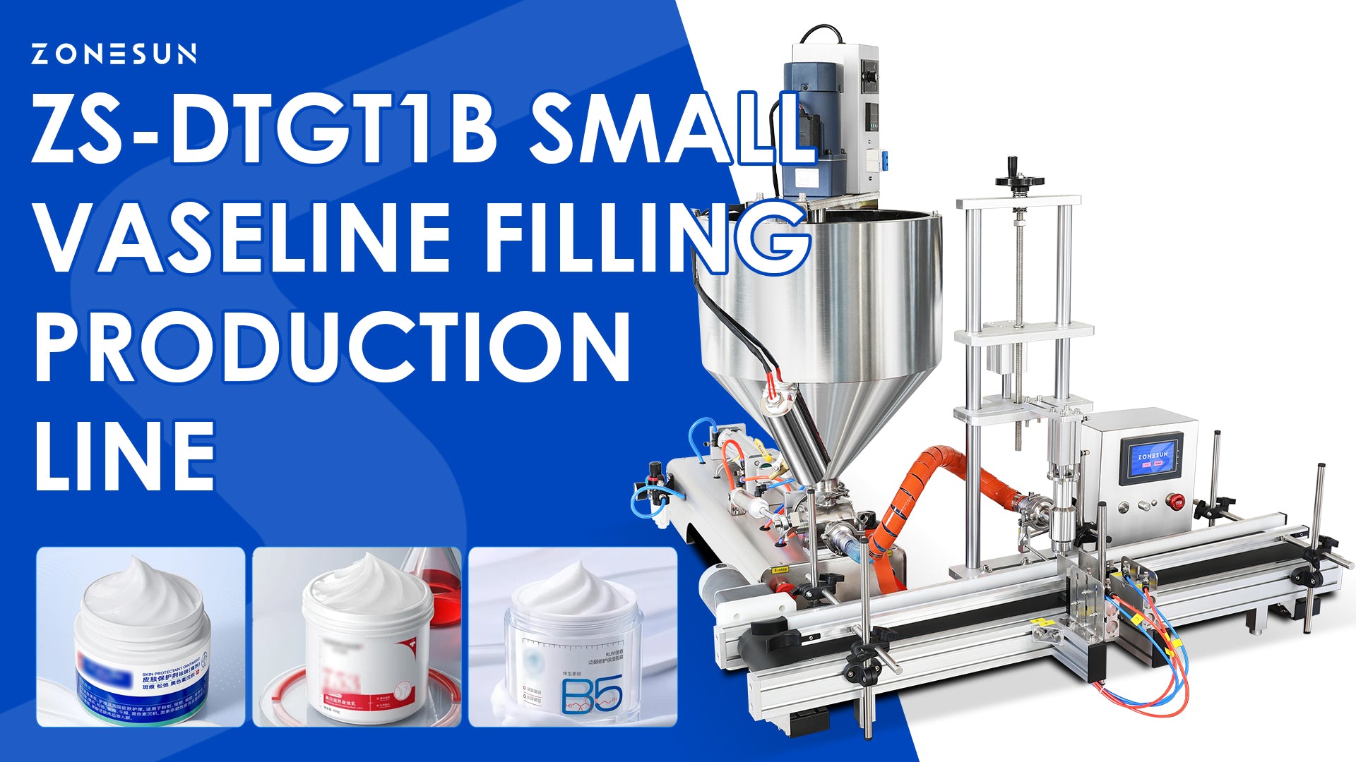 Smooth Flow: ZONESUN ZS-DTGT2B Jacketed Heated Vaseline & Petroleum Jelly Paste Filling Line