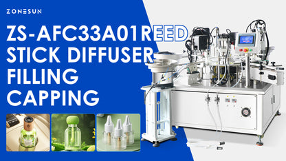 Fragrance Automation: ZONESUN ZS-AFC33A01 Reed Diffuser Filling & Stick Insertion Capping Machine
