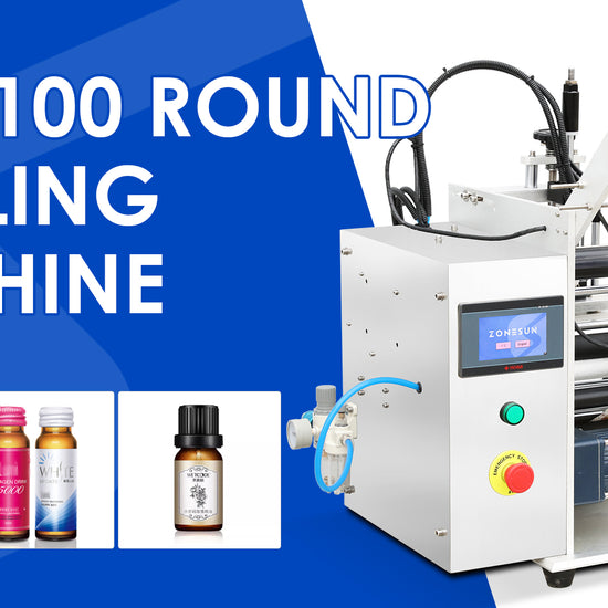 ZONESUN ZS-TB100 Semi Automatic Round Bottle Single Double Sides Labeling Machine