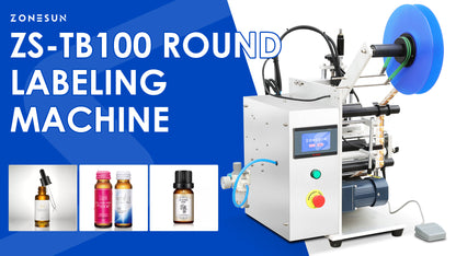 ZONESUN ZS-TB100 Semi Automatic Round Bottle Single Double Sides Labeling Machine