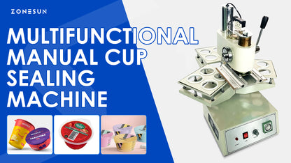 Easy Boba Prep: ZONESUN ZS-KCS5 Manual Plastic & Paper Cup Heat Sealing Machine for Milk Tea Shops