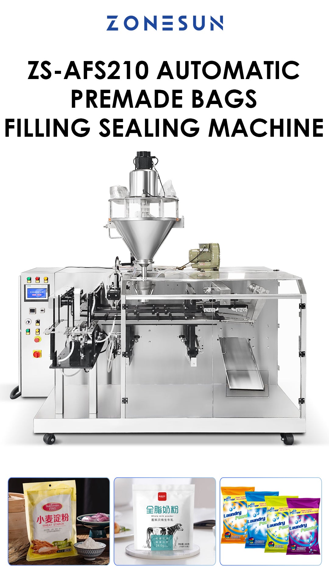 Automatic Powder Doypack Bag Filling Sealing Machine