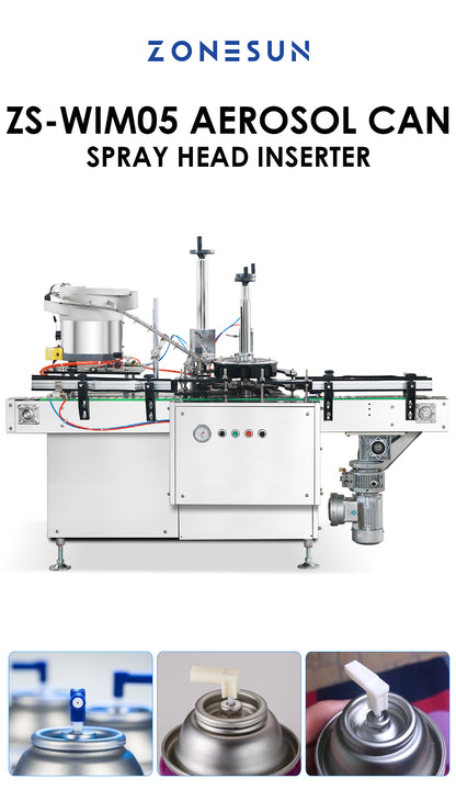 ZONESUN ZS-WIM05 Automatic Spray Nozzle Assembly Machine for Aerosol Cans and Personal Care