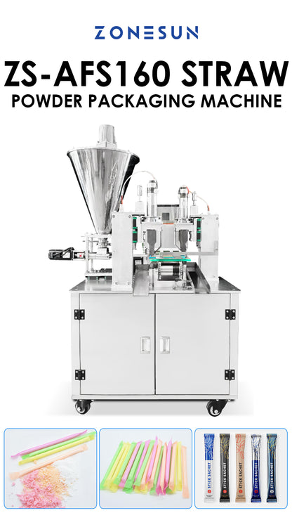 ZONESUN ZS-AFS160 Automatic Straw Powder Packing Machine Multi-Nozzle High Accuracy